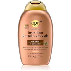 OGX Brazilian Keratin Smooth glättendes Shampoo für glänzendes und geschmeidiges Haar