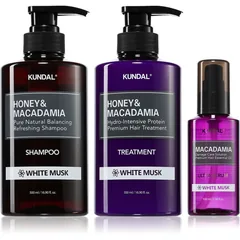 KUNDAL Honey & Macadamia White Musk Set für trockenes und beschädigtes Haar