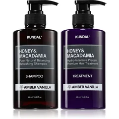 KUNDAL Honey & Macadamia Amber Vanilla Set für trockenes und beschädigtes Haar