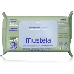 Mustela Compostable at Home Cleansing Wipes Feuchttücher mit Parfümierung für Kinder ab der Geburt .