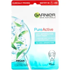 Garnier Pure Active textile Maske mit Reinigungseffekt