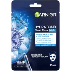 Garnier Textil Masks Hydra Bomb Feuchtigkeitsspendende Tuchmaske für die Nacht