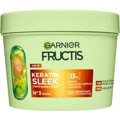 Garnier Fructis Keratin Sleek Maske für die Haare für trockenes und beschädigtes Haar
