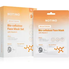 Notino Brightening Bio-Cellulose Face Mask with Vitamin C Tuchmasken-Set zur Verjüngung der Gesichtshaut
