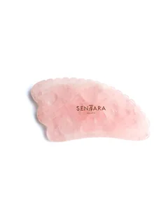 SENTARA Massagestein - Gua Sha Horn mit Zahn Rose Quartz rosa