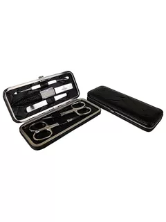 HAMMANN Ledermanikürset Schwarz, 5-teilig