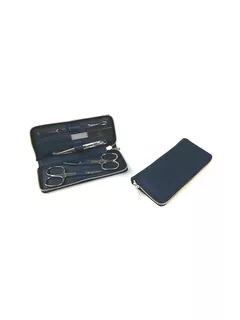 HAMMANN Ledermanikürset Dunkelblau / 5 teilig
