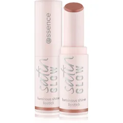 essence satin GLOW cremiger Lippenstift mit Satin-Finish Farbton 01 Whole Latte Love