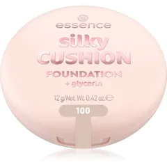 essence silky CUSHION FOUNDATION Schwämmchen mit Make up mittlere Deckkraft Farbton 100