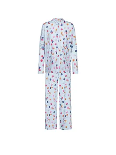 mey Pyjama FLYING MACARONS hellblau | XL