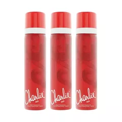 Revlon Charlie Red Perfumed Body Pack of 3 75 ml
