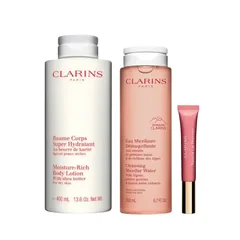 Clarins Beauty Bundle Body Lotion + Micellar Water + Lip Perfector