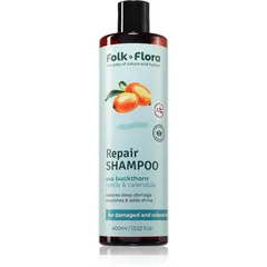 Folk & Flora Sea Buckthorn erneuerndes Shampoo für gefärbtes und geschädigtes Haar