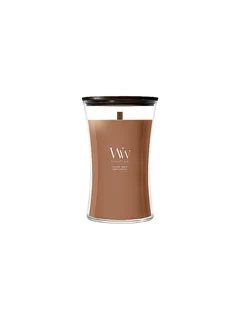 WOODWICK Sanduhr-Kerze Knisterdocht Large Radiant Amber camel