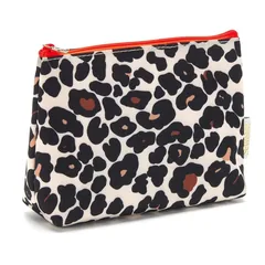 Victoria Green 'Mia' Small Makeup Bag in Leopard Tan