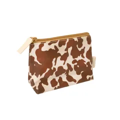 Victoria Green 'Mia' Small Makeup Bag - Cow Print