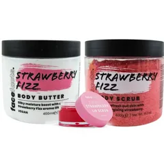 Face Facts Strawberry Body Care Bundle Body Butter + Body Scrub + Lip Scrub