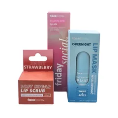 Face Facts Lip Care Bundle Overnight Lip Mask + Lip Scrub + Lip Gloss