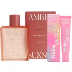 Face Facts Fragrance Lip Gloss Bundle Amber Sunset + Lip Gloss Balm 100 ml