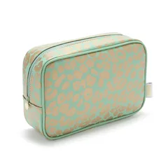 Victoria Green Beauty Kit Case in Leopard Jade