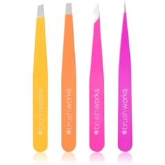 Brushworks Combination Tweezer Set Pinzettenset für die Augenbrauen Typ Brights