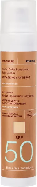 Korres Red Grape Getönte Sonnencreme Für Das Gesicht Spf50 Anti-Aging + Anti-Dark-Spot
