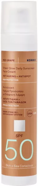 Korres RED GRAPE Sonnenschutz fürs Gesicht mit Glow-Effekt SPF50