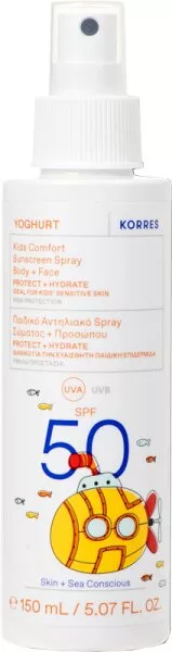 Korres Yoghurt Komfort Sonnenschutzspray für Kinder für Gesicht & Körper SPF50