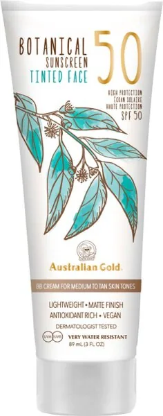 Australian Gold Sunscreen SPF50 Botanical Tinted Face Medium-Tan