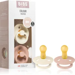 BIBS Colour Natural Rubber Size 1: 0+ months Schnuller Ivory / Blush .