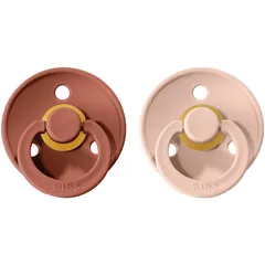 BIBS Colour Natural Rubber Size 2: 6+ months Schnuller Woodchuck / Blush .