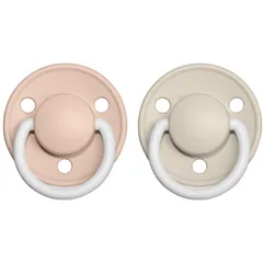 BIBS De Lux Natural Rubber Night Size 1: 0+ months Schnuller Blush / Vanilla .