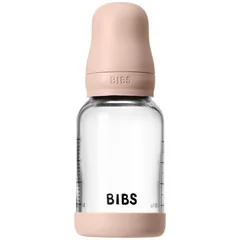 BIBS Baby Glass Bottle Silicone Antikolikflasche mit Silikonsauger Blush .