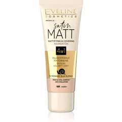 Eveline Cosmetics Satin Matt mattierendes Foundation mit Schneckenextrakt Farbton 101 Ivory