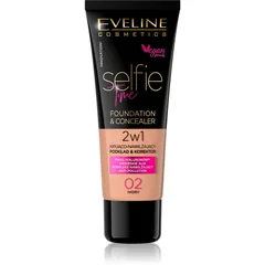 Eveline Cosmetics Selfie Time Foundation und Korrektor 2 in 1 Farbton 02 Ivory