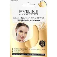 Eveline Cosmetics Gold Illuminating Compress feuchtigkeitsspendende Gel-Maske für den Augenbereich mit Schneckenextrakt .