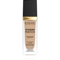 Eveline Cosmetics Wonder Match langlebiges Flüssig Foundation mit Hyaluronsäure Farbton 30 Cool Beige
