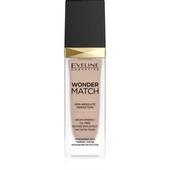 Eveline Cosmetics Wonder Match langlebiges Flüssig Foundation mit Hyaluronsäure Farbton 35 Sunny Beige