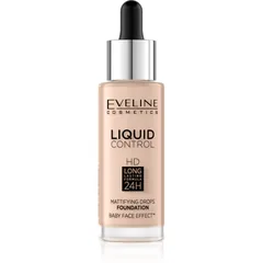 Eveline Cosmetics Liquid Control Flüssiges Make Up mit einer Pipette Farbton 002 Soft Porcelain
