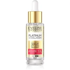 Eveline Cosmetics Platinum & Collagen Advanced Facial Serum Anti-Aging Treatment Antifalten Serum mit Kollagen