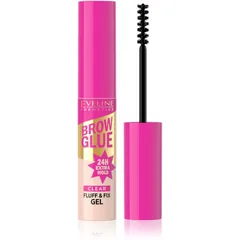 Eveline Cosmetics Brow Glue Fluff & Fix Gel Langanhaltendes Augenbrauen-Gel Farbton Transparent