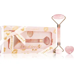 Crystallove Rose Quartz Selflove Set Massagerolle für das Gesicht und Massage Hilfsmittel