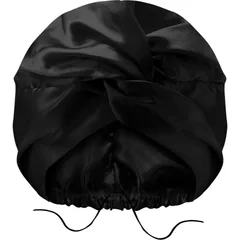 GLOV Double Layer Satin Bonnet Satin-Turban Black .