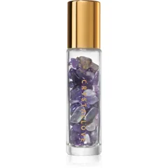 Crystallove Amethyst Oil Bottle Roll-on mit Kristallen nachfüllbar 10 ml
