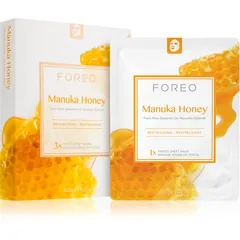 FOREO Farm to Face Sheet Mask Manuka Honey Zellschichtmaske mit feuchtigkeitsspendender und revitalisierender Wirkung 3x