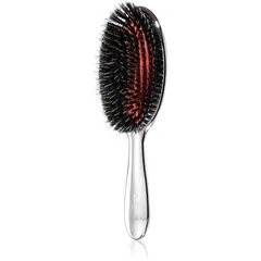 Janeke Chromium Line Air-Cushioned Brush with Bristles and Nylon Reinforcement Ovale Haarbürste 22 x 7 cm