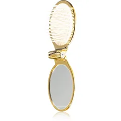 Janeke Gold Line Golden Folding Hair-Brush with Mirror Haarkamm mit Spiegel 9,5 x 5,5 x 3,5 cm