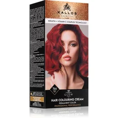 Kallos Glow Lasting Cream Colour Permanent-Haarfarbe Farbton Rubin Red