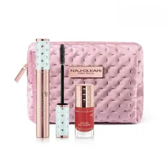 Naj-Oleari Naj Oleari Classy Kit Black Mascara + Red Nail Lacquer + Pink Makeup Pouch