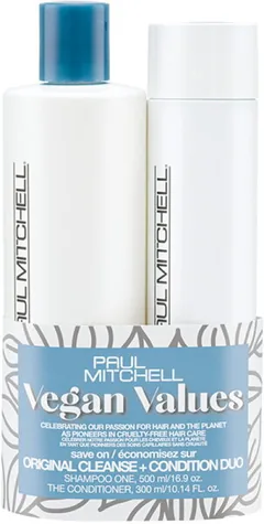 Paul Mitchell Save On PM Vegan Value Original Cleanse + Condition Duo Set .